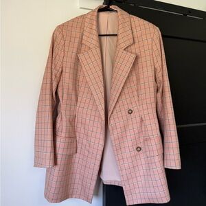 ASOS Pink Blazer with Windowpane Check, size 4